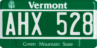 VT license plate AHX528