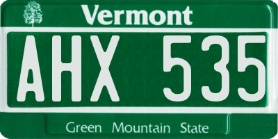 VT license plate AHX535