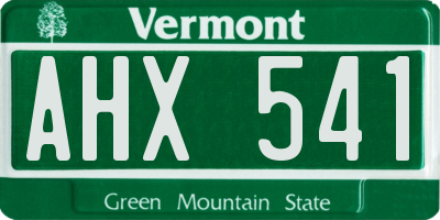 VT license plate AHX541