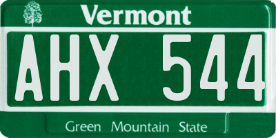 VT license plate AHX544