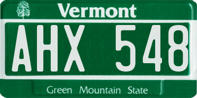 VT license plate AHX548