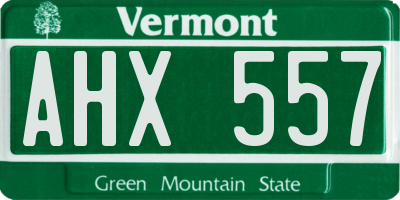 VT license plate AHX557