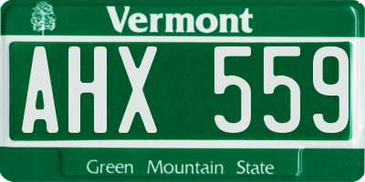 VT license plate AHX559