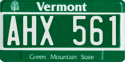 VT license plate AHX561