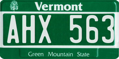 VT license plate AHX563