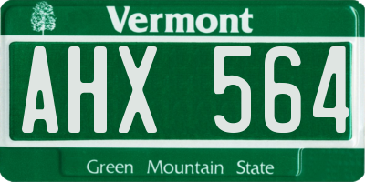 VT license plate AHX564