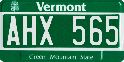 VT license plate AHX565