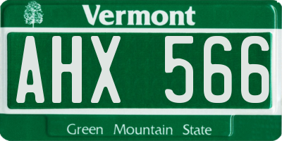 VT license plate AHX566