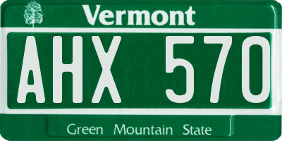 VT license plate AHX570
