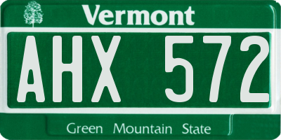 VT license plate AHX572