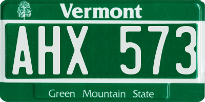 VT license plate AHX573