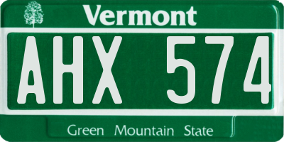 VT license plate AHX574