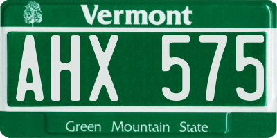 VT license plate AHX575