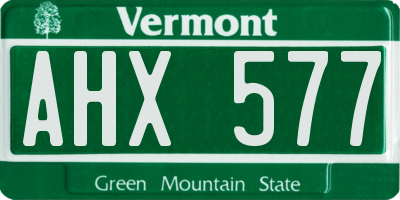 VT license plate AHX577