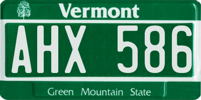 VT license plate AHX586