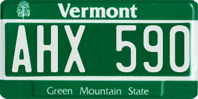 VT license plate AHX590