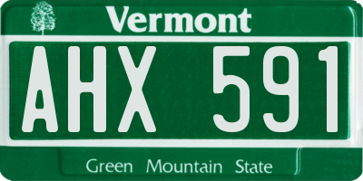 VT license plate AHX591