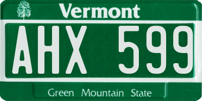VT license plate AHX599