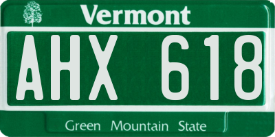 VT license plate AHX618