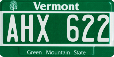 VT license plate AHX622