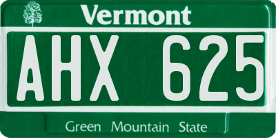 VT license plate AHX625