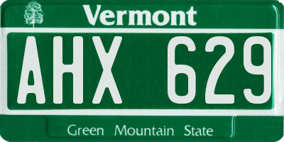 VT license plate AHX629