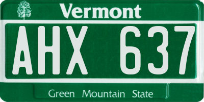 VT license plate AHX637