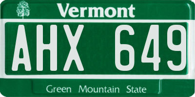VT license plate AHX649