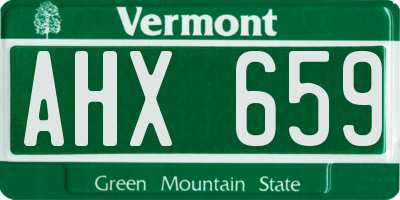 VT license plate AHX659