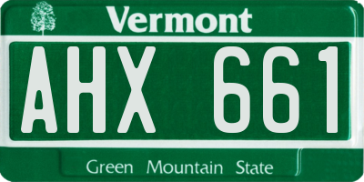 VT license plate AHX661