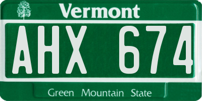 VT license plate AHX674