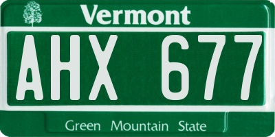 VT license plate AHX677