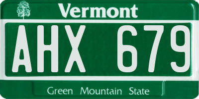 VT license plate AHX679
