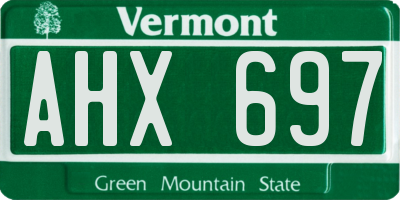 VT license plate AHX697