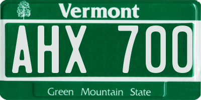 VT license plate AHX700