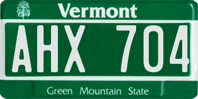 VT license plate AHX704