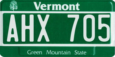 VT license plate AHX705