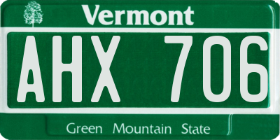 VT license plate AHX706