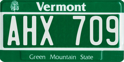 VT license plate AHX709
