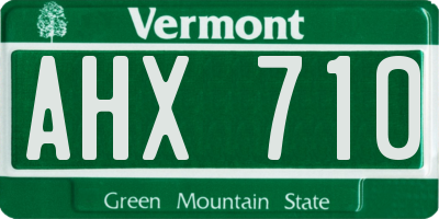 VT license plate AHX710