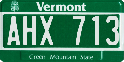 VT license plate AHX713