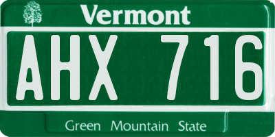 VT license plate AHX716