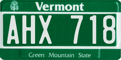 VT license plate AHX718