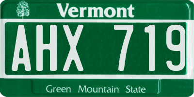 VT license plate AHX719