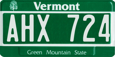 VT license plate AHX724