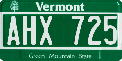 VT license plate AHX725