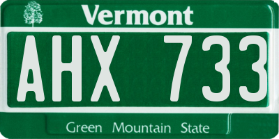 VT license plate AHX733