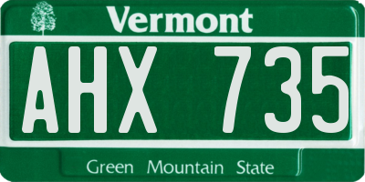 VT license plate AHX735