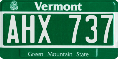 VT license plate AHX737