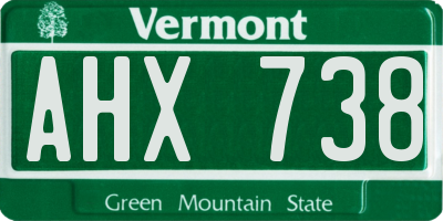 VT license plate AHX738